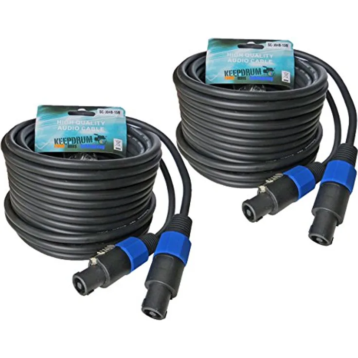 keepdrum SC004 10m Speakon Lautsprecherkabel Boxen-Kabel 2 STÜCK