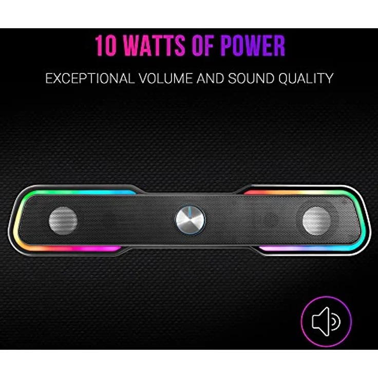 Mars Gaming MSBX Schwarz, RGB Soundbar, Bluethooth 5.0+Jack 3.5, DSP Sound 10W – Bild 2