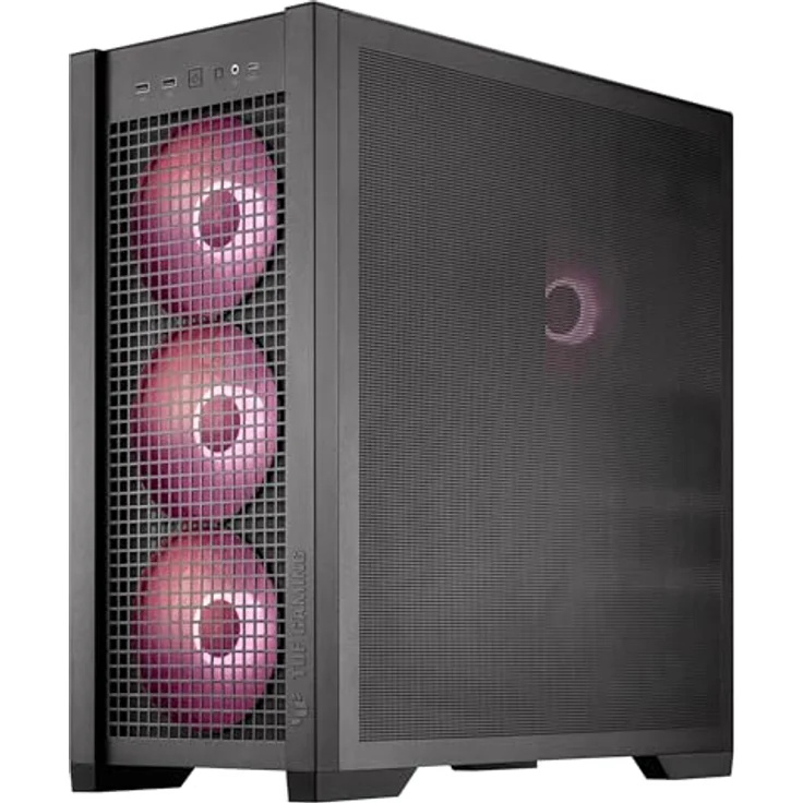 ASUS TUF Gaming GT302 TG ARGB Black, PC Gehäuse mit 3x 140 mm Lüftern, Schwarz – Bild 9