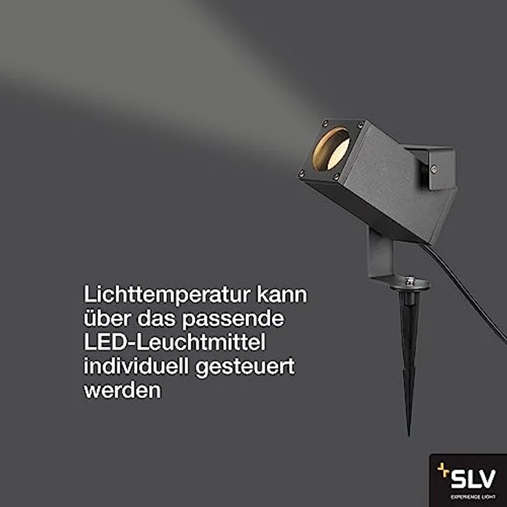 SLV THEO BRACKET | Beleuchtung von Garten, Terrasse, Pflanzen, Wegen, Teich, Aussen-Leuchte, Außen-Strahler, Erdspiessleuchte, Spießleuchte, LED Strahler | IP65, anthrazit, GU10 – Bild 3
