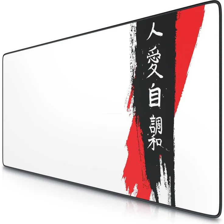Titanwolf Gaming Mauspad XXL Speed 900 x 400 mm, abwaschbar, rutschfeste Rückseite, Japan Ink Letters