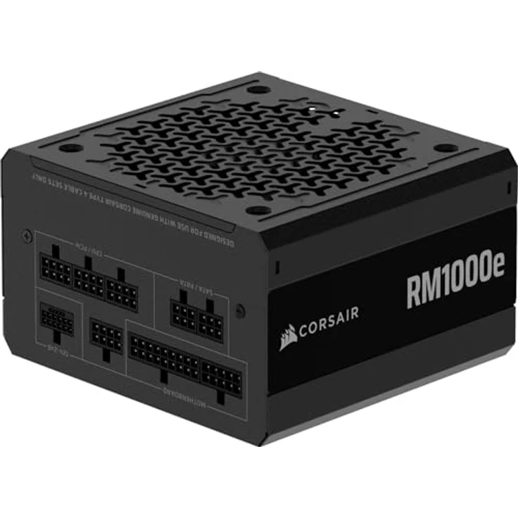 Corsair RM1000e (2025) Fully Modular Low-Noise ATX Power Supply - ATX 3.1 & PCIe 5.1 Compliant, Cybenetics Gold Efficiency, 105°C-Rated Capacitors, Modern Standby Mode, Black – Bild 1