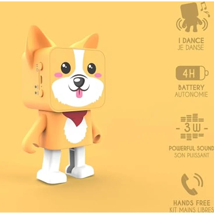 Mobility on Board Dancing Animal speaker - Corgi (4 h, Akkubetrieb), Bluetooth Lautsprecher, Mehrfarbig – Bild 4