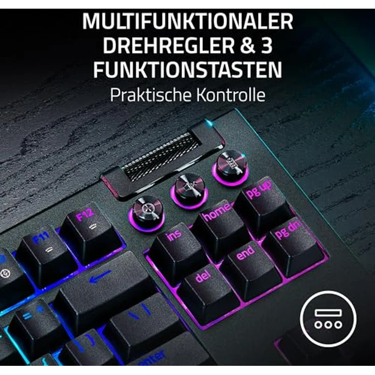 Razer BlackWidow V4 Tenkeyless HyperSpeed, Kabellose Hot-Swap-Gaming-Tastatur mit Orange Tactile Switch, Bluetooth & HyperSpeed 1000Hz, QWERTY US-Layout, Schwarz – Bild 5