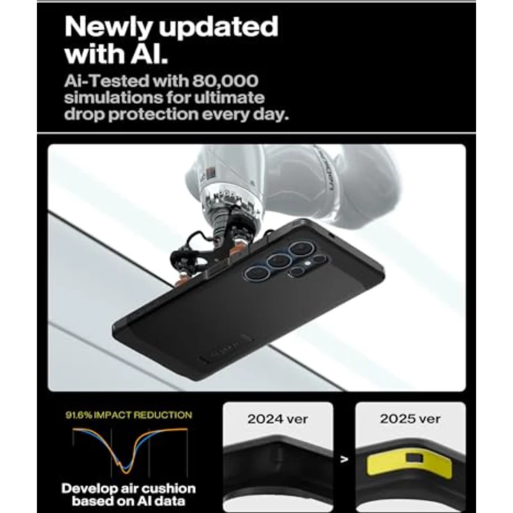 Spigen Tough Armor (AI) MagFit Hülle für Samsung Galaxy S25 Ultra, Kompatibel mit MagSafe -Schwarz – Bild 5