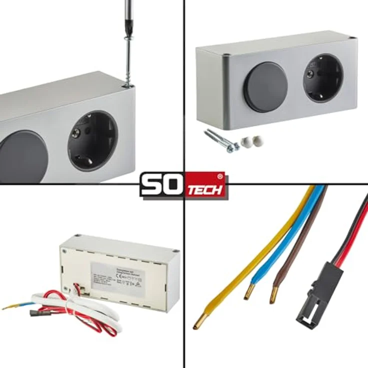 SOTECH Steckdose Powerbox mit Lichtschalter für 12V 10W LED-Beleuchtung, silbergrau – Bild 4