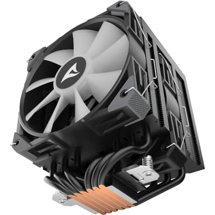 Sharkoon A60 RGB Black Air Cooler, leistungsstarker CPU Kühler mit 121,55 m³/h Luftstrom, 500-1800 RPM, RGB-LED-Beleuchtung, Schwarz – Bild 8