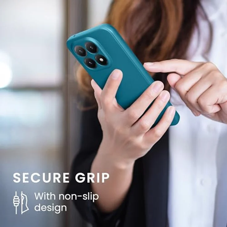 kwmobile Handyhülle kompatibel mit Xiaomi 15T, weiche Silikon Case in Metallic Karibikblau, reißfest und rutschfest – Bild 4