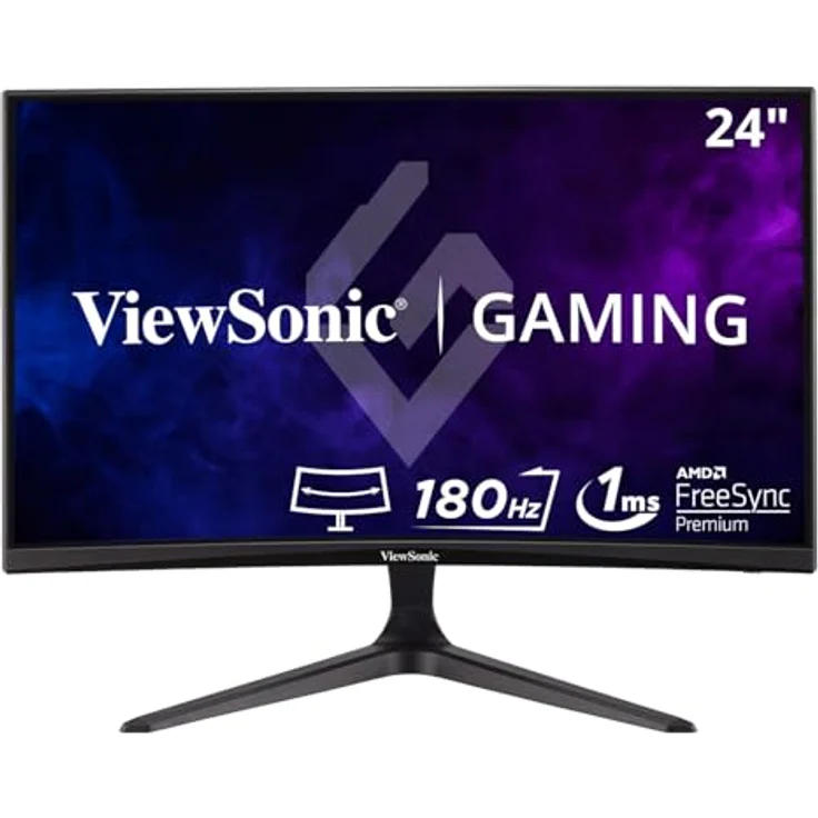ViewSonic VX2418C 60,5 cm (24 Zoll) Curved Gaming-Monitor (Full-HD, FreeSync Premium, 1 ms, 165 Hz, HDMI, DP, geringer Input Lag, Lautsprecher) Schwarz – Bild 1