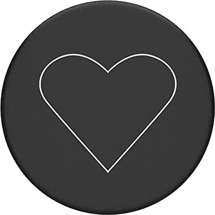 PopSockets PopGrip - Ausziehbarer Sockel und Griff für Smartphones und Tablets mit einem Austauschbarem Top - White Heart Black – Bild 2