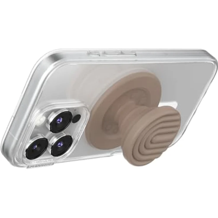 PopSockets PopGrip, runder Telefongriff kompatibel mit MagSafe, inkl. Adapterring, kabelloses Laden, PopOut Curves Latte – Bild 5