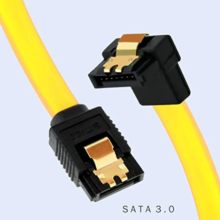 BIGtec BIG1997 0,2m HDD S-ATA Kabel gelb gerade/unten Kontakte vergoldet – Bild 3