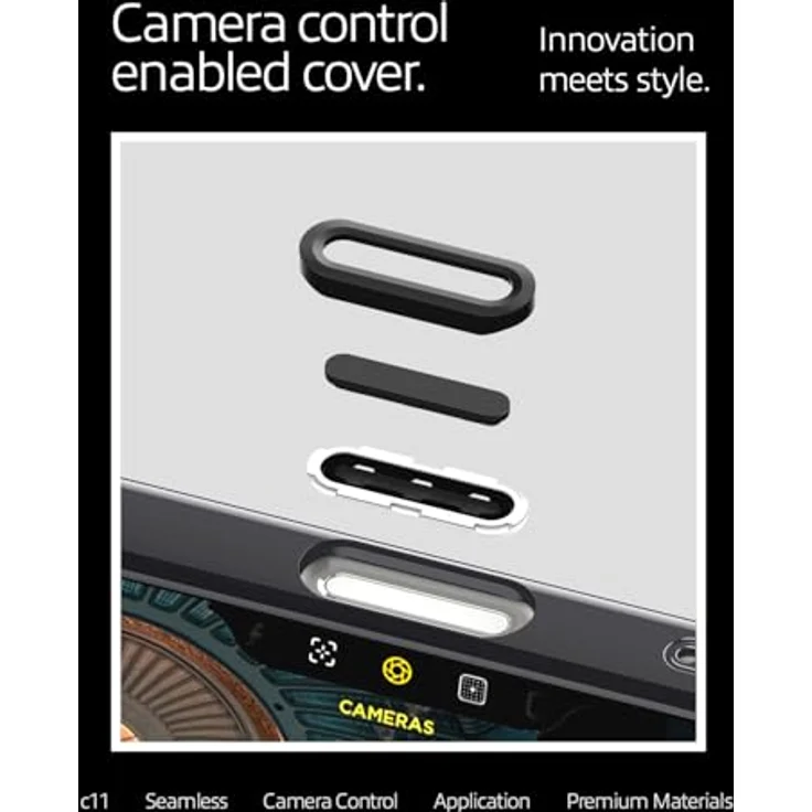 Spigen iPhone 16 Pro Max Hülle Ultra Hybrid T MagFit [c11 Series Chronos Edition] mit Camera Control Button und 3D-Raumeffekt, kompatibel mit MagSafe - Navigator – Bild 5