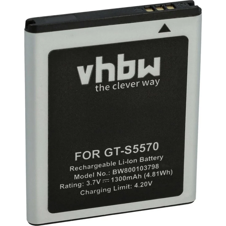 vhbw Akku Ersatz für Samsung EB494353VA, EB494353VU, Li-Ion 1300 mAh, 3,7 V, leistungsfähiger Wechsel-Akku für Smartphones