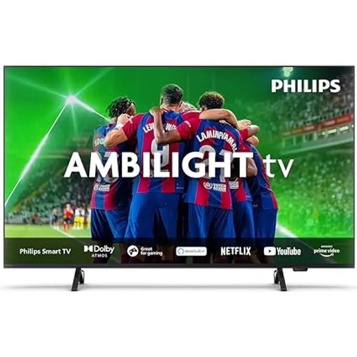 Philips Ambilight 50PUS8309 4K LED Smart TV - 50-Zoll Display mit Pixel-präziser Ultra HD, Titan OS Plattform und Dolby Atmos-Klang - Matt Schwarz