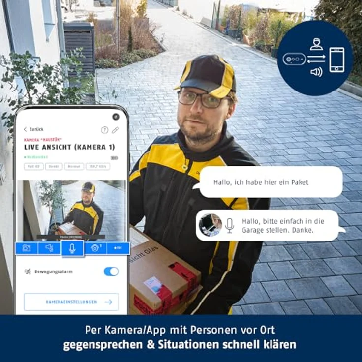 ABUS Akku-Kamera Pro mit Basisstation – Überwachungskamera mit Personenerkennung, inkl. Weißlicht-LED, Gegensprechfunktion & kostenfreier Handy-App (PPIC91000) – Bild 5