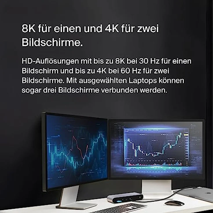 Belkin Thunderbolt 4 Dock Pro, geeignet für 1 Monitor (8K bei 30 Hz) oder 2 Monitore (4K), Docking Station mit 2 Thunderbolt 4-Ports, 2 HDMI-Ports, 90 W PD, Audio-Ein-/Ausgang, für MacBook Pro und XPS – Bild 3