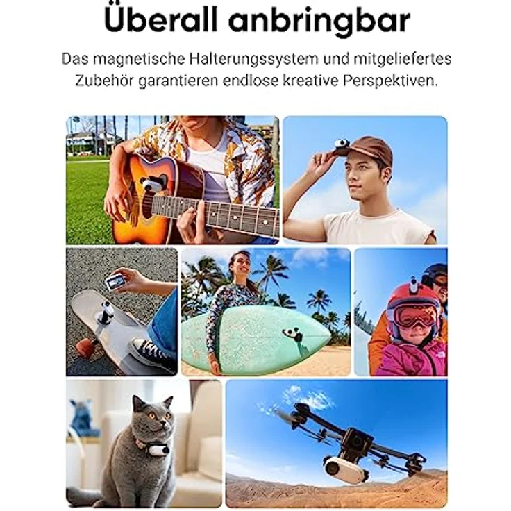 Insta360 GO 3 (64 GB) - Kleine & leichte Action-Kamera, tragbar & vielseitig, freihändige POVs, überall anbringbar, Stabilisierung, multifunktionaler Action Pod, wasserdicht, für Reisen, Sport, Vlogs – Bild 3