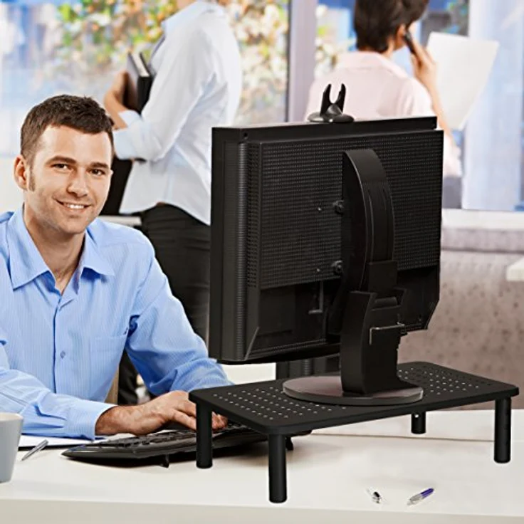 Monitorständer Metall Lochmuster 37 x 10 x 24 cm (BxHxT) – Bild 5