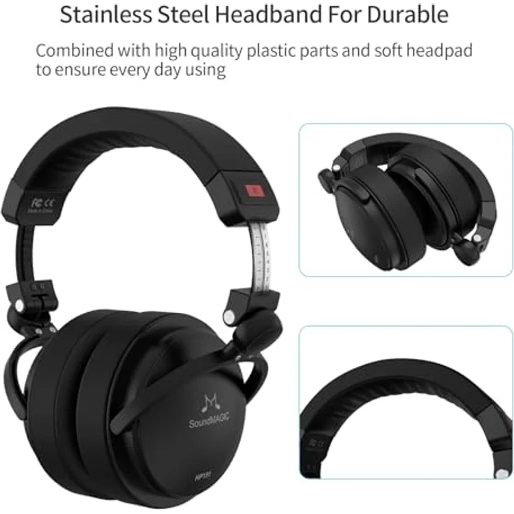 SoundMagic HP151-BK Ohrumschließender High-Fidelity Kopfhörer mit Austauschbarem Kabel schwarz – Bild 5