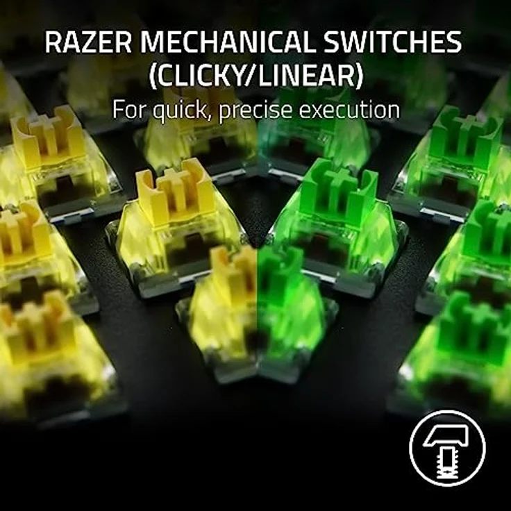 Razer BlackWidow V4 X - Mechanische Gaming-Tastatur mit Razer Chroma RGB (Mechanische Razer Yellow Switches, 6 eigene Makro-Tasten, Doubleshot-ABS-Tastenkappen) QWERTY US-Layout | Schwarz – Bild 2