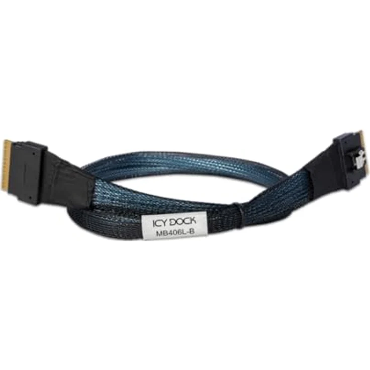 ICY DOCK MB406L-B Datenkabel, 1x SlimSAS SFF-8654 8i zu 1x SlimSAS SFF-8654 8i, 50 cm, unterstützt PCIe 4.0 – Bild 1