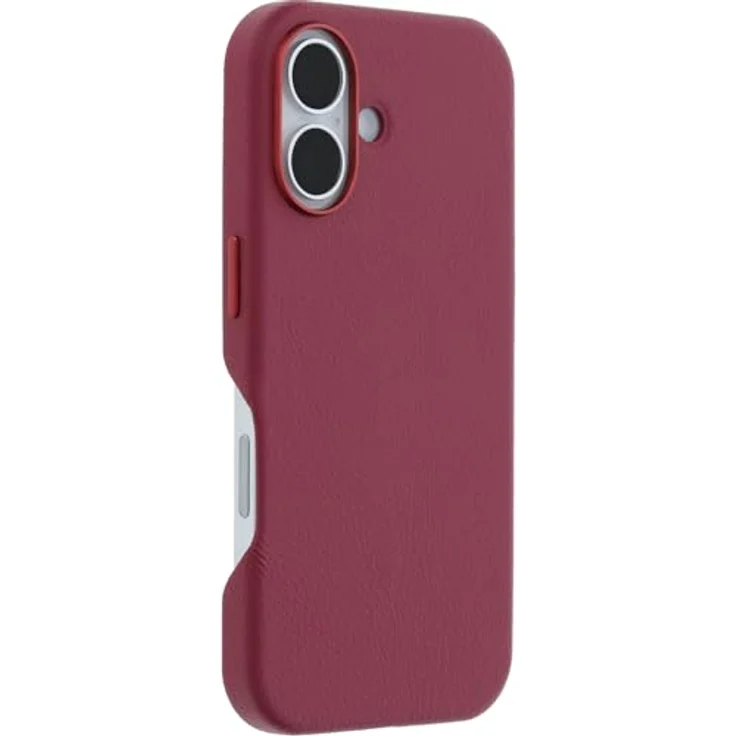 OtterBox Symmetry Series Cactus Leather MagSafe Hülle für iPhone 16, stoßfest, sturzsicher, dünne Schutzhülle, 3X getestet nach Militärstandard, Rot – Bild 4