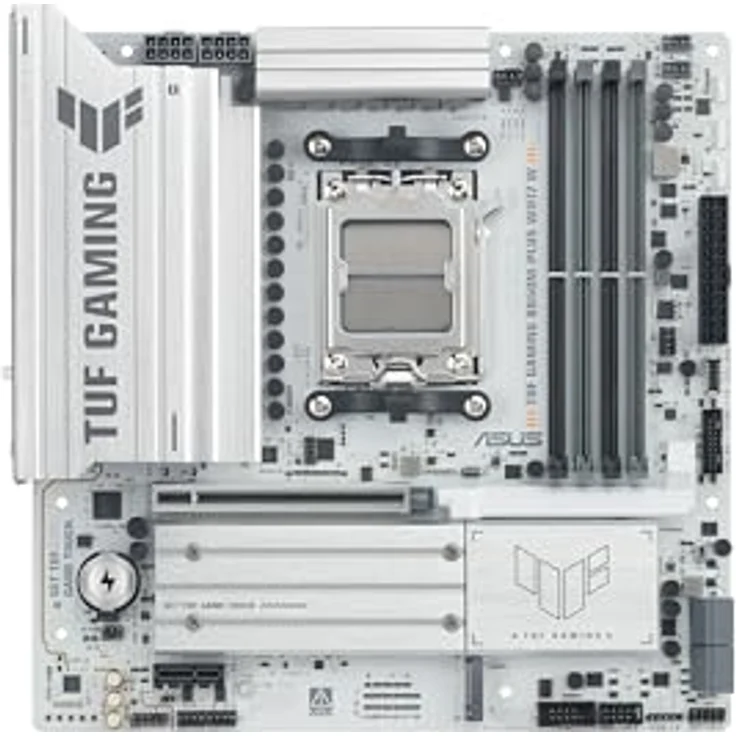 Asus TUF B850M-Plus Gaming WiFi7 W (AM5) (D), Micro-ATX Mainboard mit DDR5, 256 GB RAM Support, 2.5 GbE, Weiß – Bild 1