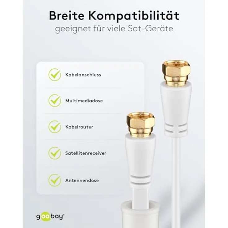 Goobay 67297 Flaches SAT Antennenkabel (80 dB), 2x geschirmt, wettergeschützt – Bild 5