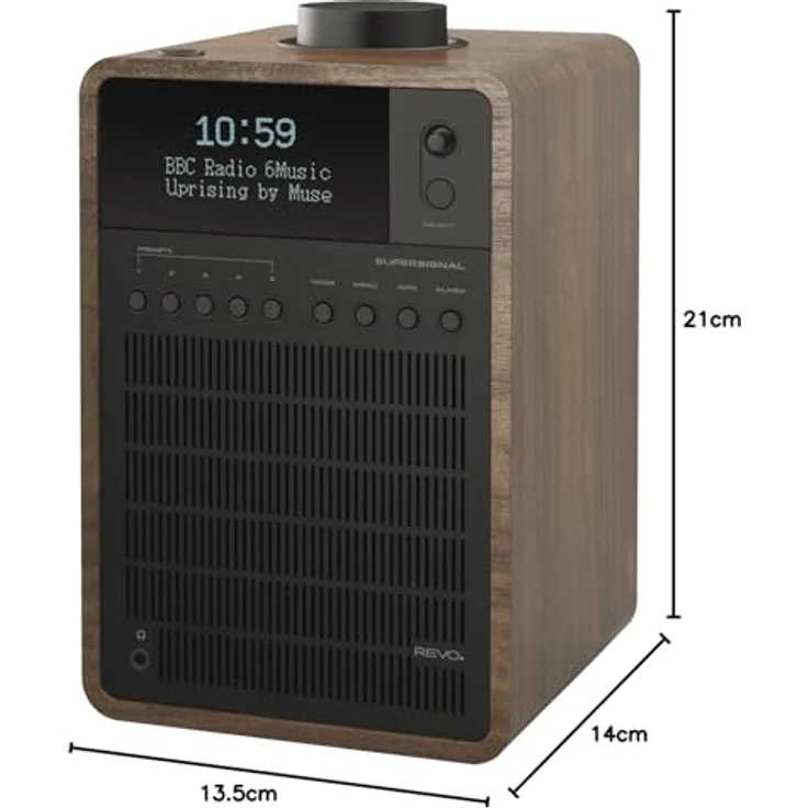 Revo SuperSignal DAB+-DAB-UKW Radio (DAB+-DAB-UKW,Bluetooth aptX,Aux In,Cinch-Out,Kopfhörer Ausgang,Fernbedienung,inkl. Netzteil) Walnuß-Schwarz – Bild 11