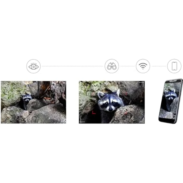 Levenhuk Kelvin Snap ED 8x42, Digitales Fotofernglas mit Full HD Video, 16 MP Kamera und WiFi-Funktion, spritzwassergeschützt, 32 GB Speicherkarte – Bild 7