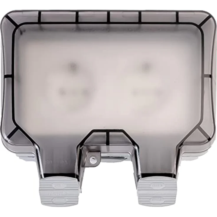 Grafner Gartensteckdose IP44 Wetterfest Außensteckdose mit Sicherheitsverschlüssen, 1-Stück, Wasserdicht, Feuchtraum geeignet – Bild 3