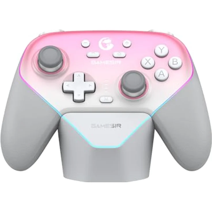 GameSir Super Nova, Multiplattform-Bluetooth-Controller mit Ladestation für Nintendo, Schlagsahne Rosa – Bild 1