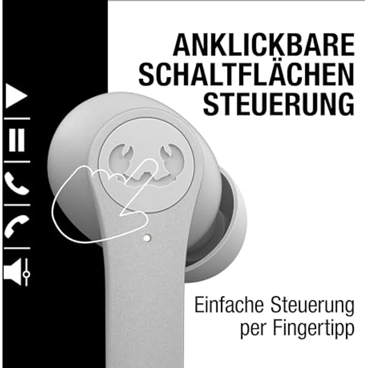 Fresh'N Rebel Twins Rise Draadloze Oordopjes met Hybride ANC & Draadloos opladen - Ice Grey, Kopfhörer - Bis zu 30 Stunden Akkulaufzeit, Windgeräuschunterdrückung, Ambient Sound Mode – Bild 7