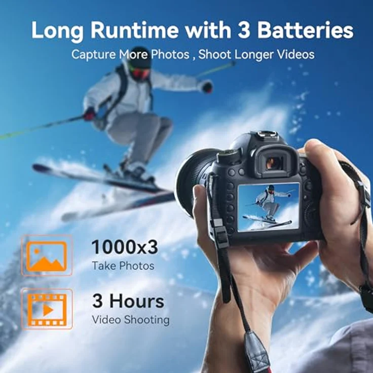 ENEGON 3er-Pack NP-BX1 Batterien 1380mAh & 3-Kanal-Ladegerät, kompatibel mit Sony ZV-1, Cyber-Shot DSC-RX100, HDR-CX405, FDR-X3000 – Bild 5