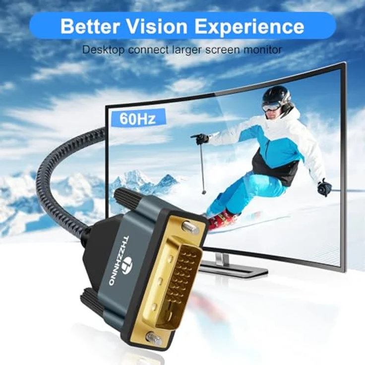 DisplayPort DVI Kabel, 20pol Displayport St. / 18+1pol DVI-D St., 1,8 m Zum Anschluss eines Monitors oder Beamers mit DVI Anschluss an ein Notebook mit DisplayPort (128211) – Bild 5