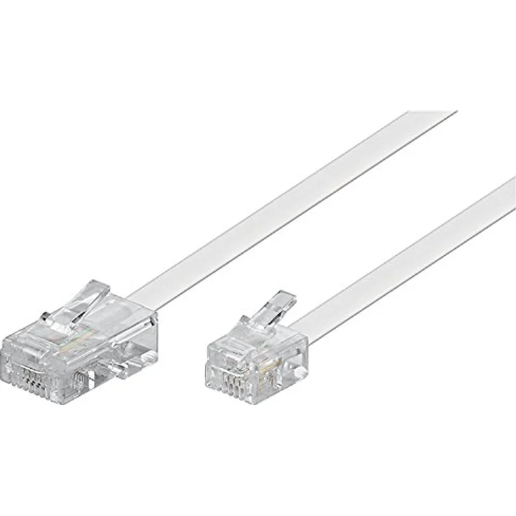 Goobay 93061 Modularanschlusskabel 3 Meter, Weiß RJ45-Stecker (8P4C) auf RJ11-RJ14-Stecker (6P4C) – Bild 2