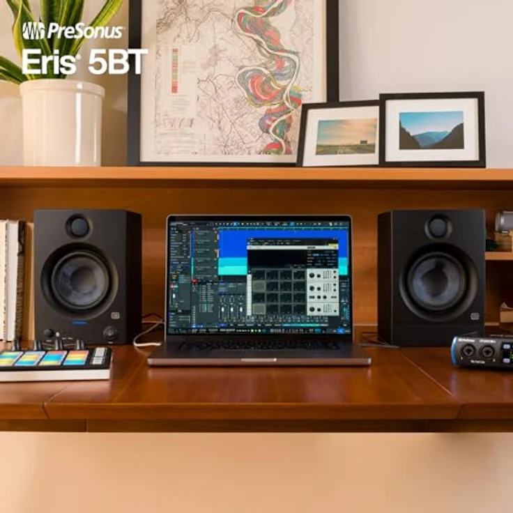 Presonus Eris 5BT Studio Monitor-Boxen 2nd Gen PC-Lautsprecher 2nd Gen (Bluetooth 5.0, 100 W, Ideal für Home-Studio - Musikhören - Gaming) - Schwarz – Bild 5