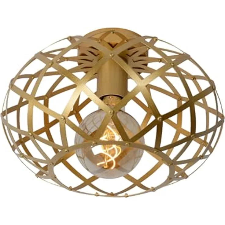 LUCIDE WOLFRAM - Deckenleuchte - Ø 30 cm - Dimmbar - Mattes Gold/Messing
