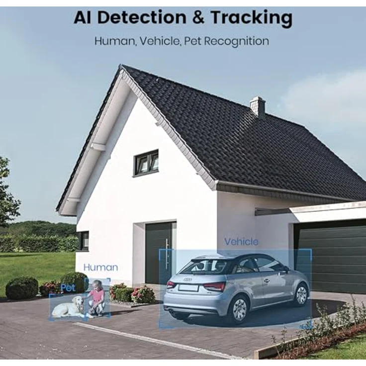 Aosu L5P L5P0.WAEU01000 WLAN IP Überwachungskamera, 5MP, 2800 x 1620 Pixel, vollfarbige Nachtsicht, 360° Abdeckung, Weiss – Bild 4