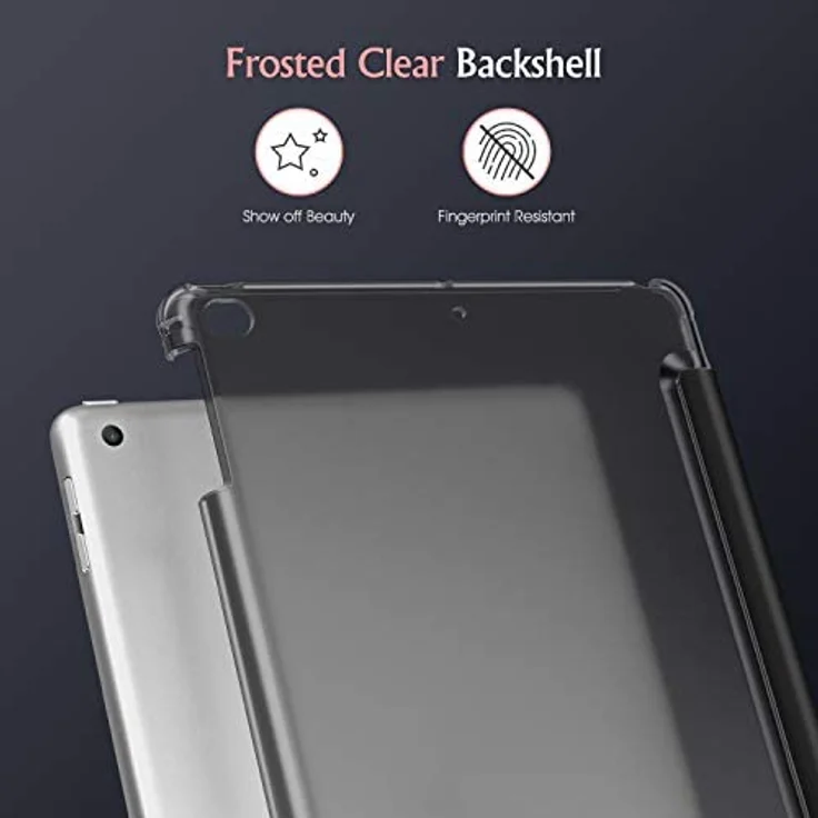 Fintie Hülle für iPad Air 2 (2014 Modell) / iPad Air (2013 Modell) - Ultradünne Superleicht Schutzhülle mit Transparenter Rückseite Abdeckung mit Auto Schlaf/Wach Funktion, Schwarz – Bild 2
