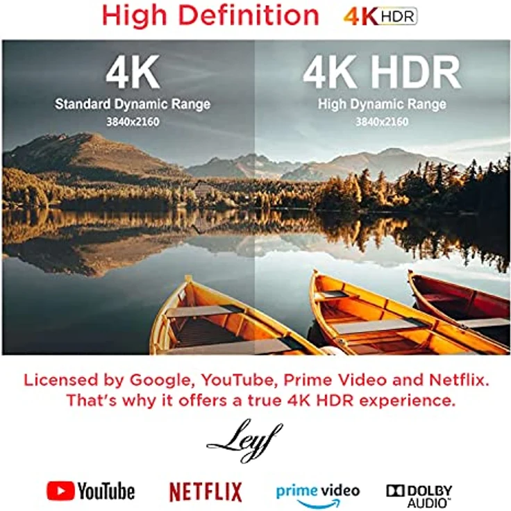 Leyf 4K UHD Android TV Box Original Licensed by Google LLC and Netflix, Disney, Prime Video WiFi , Type-C , HDMI 2.1 , USB 3.0 , Ethernet , MicroSD / Smart Tv, Chromecast, YouTube – Bild 3