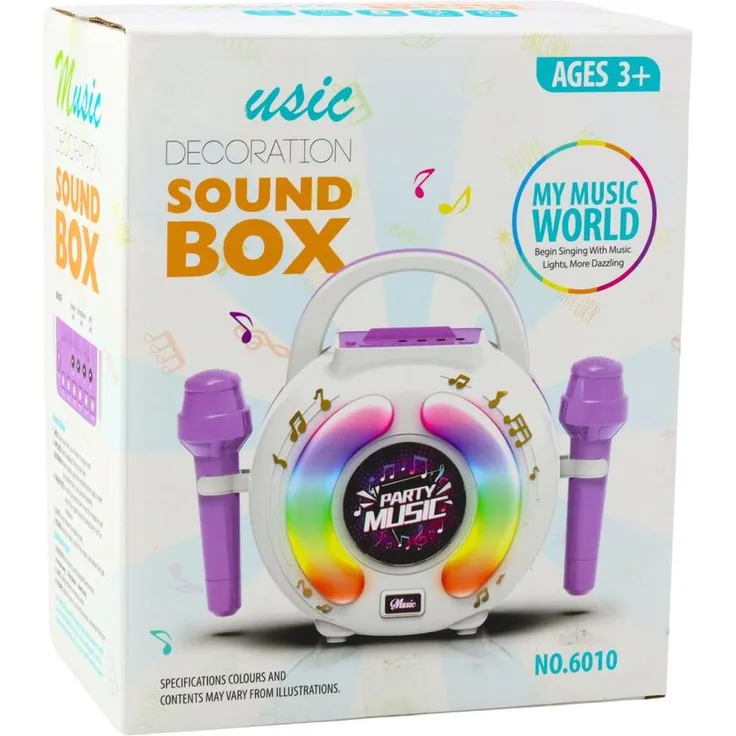 Wisam Karaoke-Set, zwei Mikrofone mit Bluetooth-Lautsprecher und MP3-Aufnahmefunktion, bunt