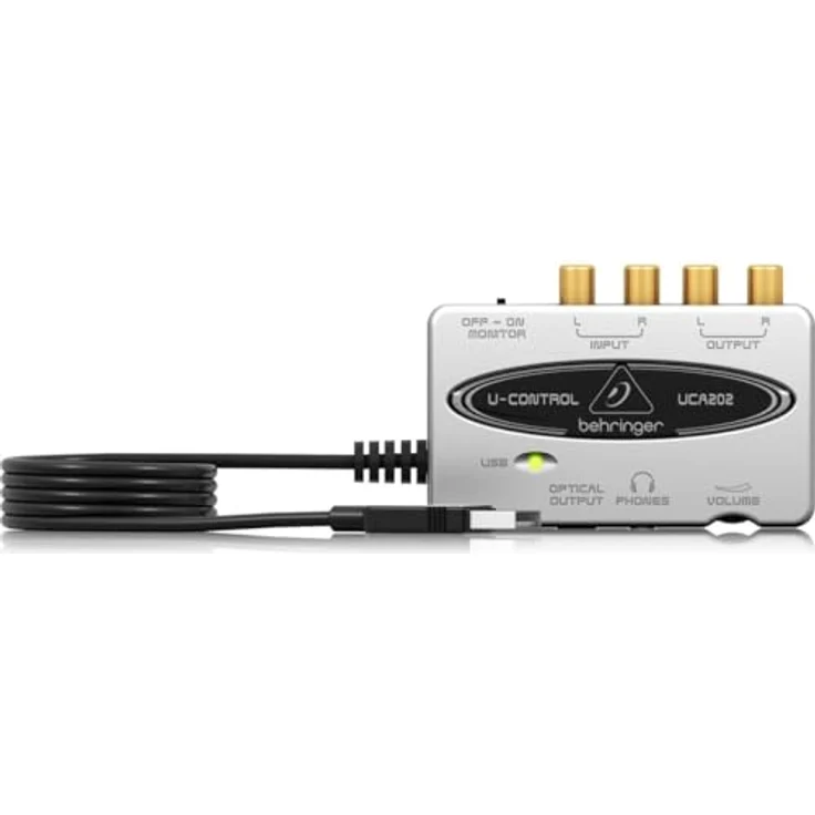 Behringer UCA202, USB Audio Interface mit 2 IN / 2 Out, 48 kHz Hochauflösung und Stereo Kopfhörerausgang – Bild 1