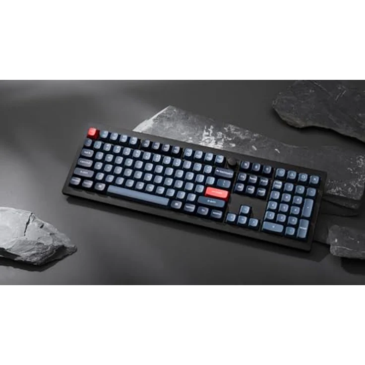 Keychron V6 Max, QMK/VIA Wireless Mechanical Keyboard mit Knopf, 100%-Layout, Gasket-Mount, Carbon Black, Gater, Kabellos und Kabelgebunden – Bild 2