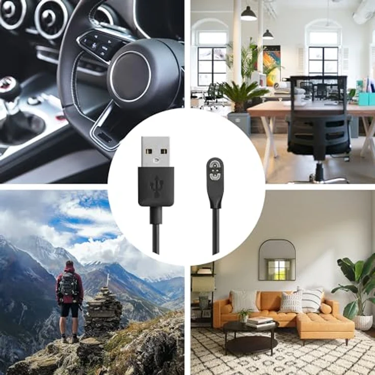 kwmobile USB Kabel Charger für AfterShokz OpenSwim Pro S710, 100 cm Ersatzkabel in Schwarz, schnelle Ladegeschwindigkeit für Fitness Tracker – Bild 5