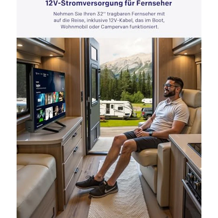 Strong SRT32HG4723C 32'' HD TV, DVB-S2/C/T2, 12V, HD-Auflösung 1366x768, 2 HDMI, 1 USB-Anschluss, Schwarz – Bild 3