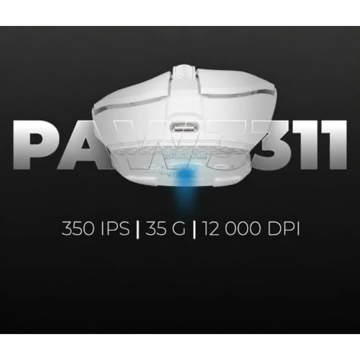 Natec GENESIS Zircon 880, optische Wireless Maus mit 12000 DPI, 6 Tasten, USB Type-C, Weiß – Bild 4