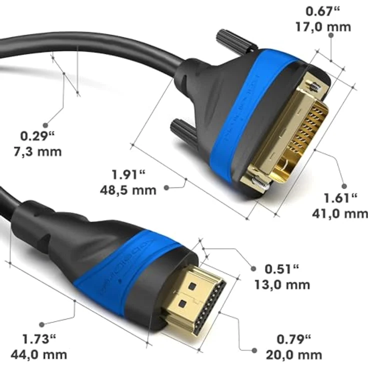 KabelDirekt - HDMI DVI 24+1 Adapterkabel - 0,5m - (DVI-D zu HDMI, 1080p Full HD 3D Highspeed) - TOP Series - Preisvergleich – Bild 5