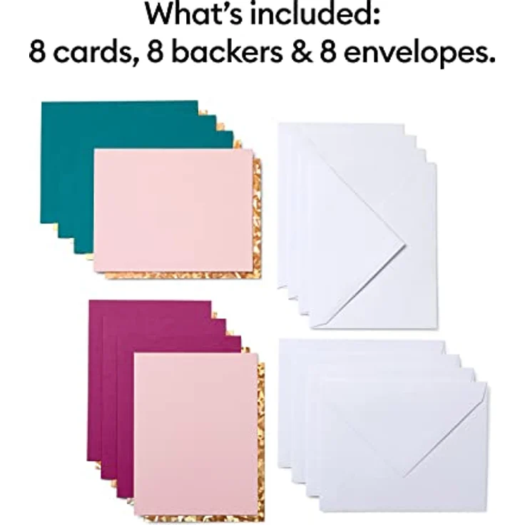 Cricut 2008858 Cutaway Cards, Papier Set für Cricut Joy, 8 Karten in Pink, Violett und Türkis mit Umschlägen und Einlegern – Bild 3